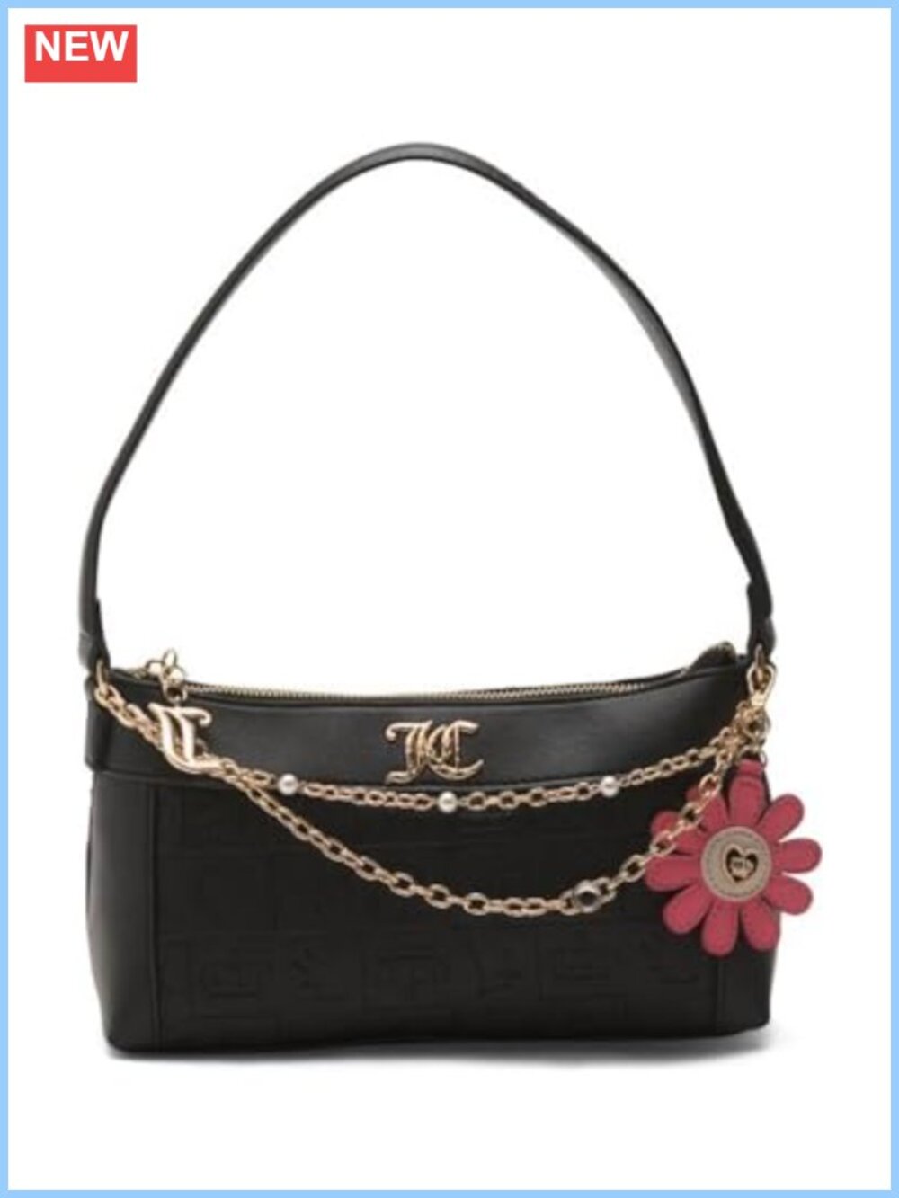 Juicy Couture Pretty Pop Shoulder Bag Chain Strap Charm Accent Small Handbag